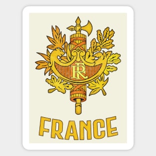 France  // Faded Style Coat of Arms Emblem Design Sticker